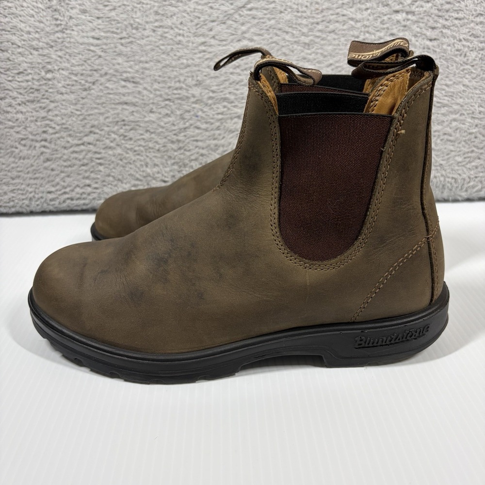Blundstone 500 Chelsea Boots Stout Brown Leather Patina AU 7.5 Mens US 8.5